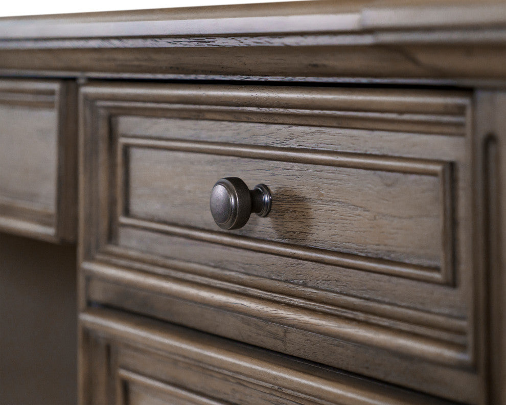Traditional Credenza Wood Office Desk Writing Table Light Brown