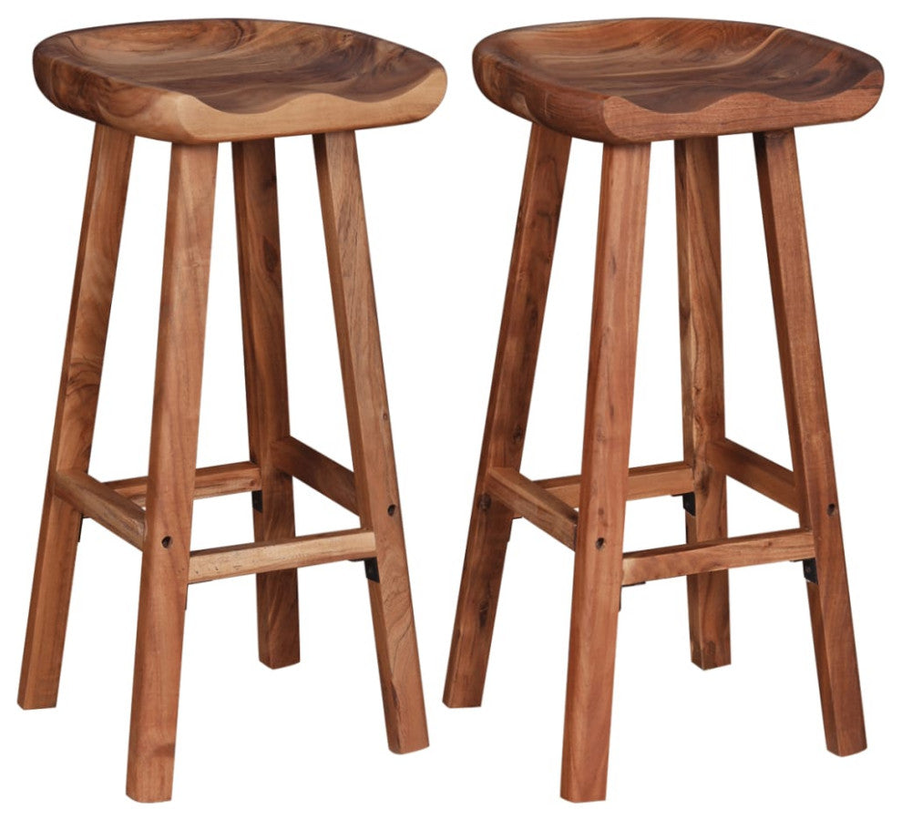 vidaXL Bar Stools 2 pcs Solid Acacia Wood