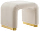 Koda Performance Velvet Waterfall Stool - Brass Almond