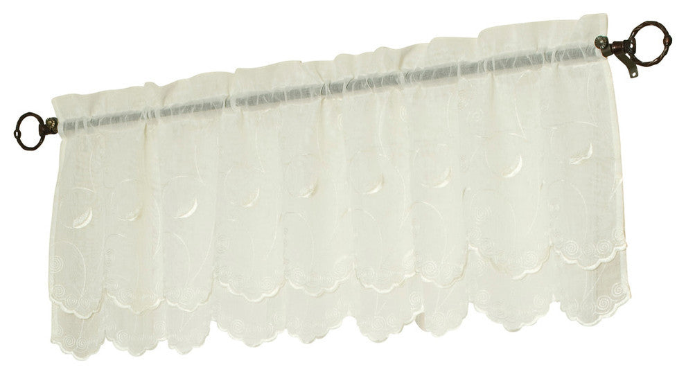 Hathaway Rod Pocket Valance Flat 54 x 17 in Cream