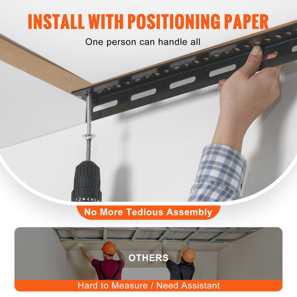 VEVOR Overhead Adjustable Garage Storage Rack 36x72in Ceiling Rack 550lbs Black