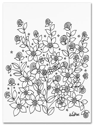 KCDoodleArt 'Simple Flower Doodle 2' Canvas Art, 14"x19"