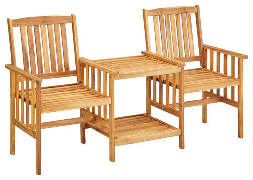 vidaXL Patio Bistro Set Table and Chairs Conversation Set Solid Wood Acacia