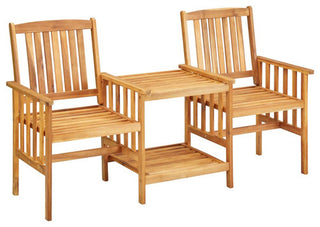 vidaXL Patio Bistro Set Table and Chairs Conversation Set Solid Wood Acacia