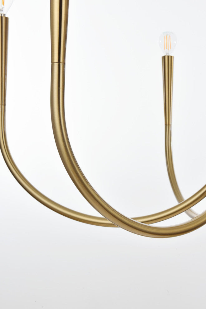 Elegant Lighting LD722D36 Layne 6 Light 36"W Taper Candle Style - Chrome