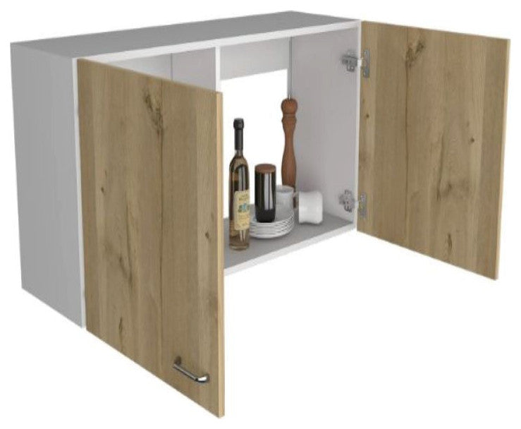 Wall Cabinet Toran, Kitchen, White / Light Oak
