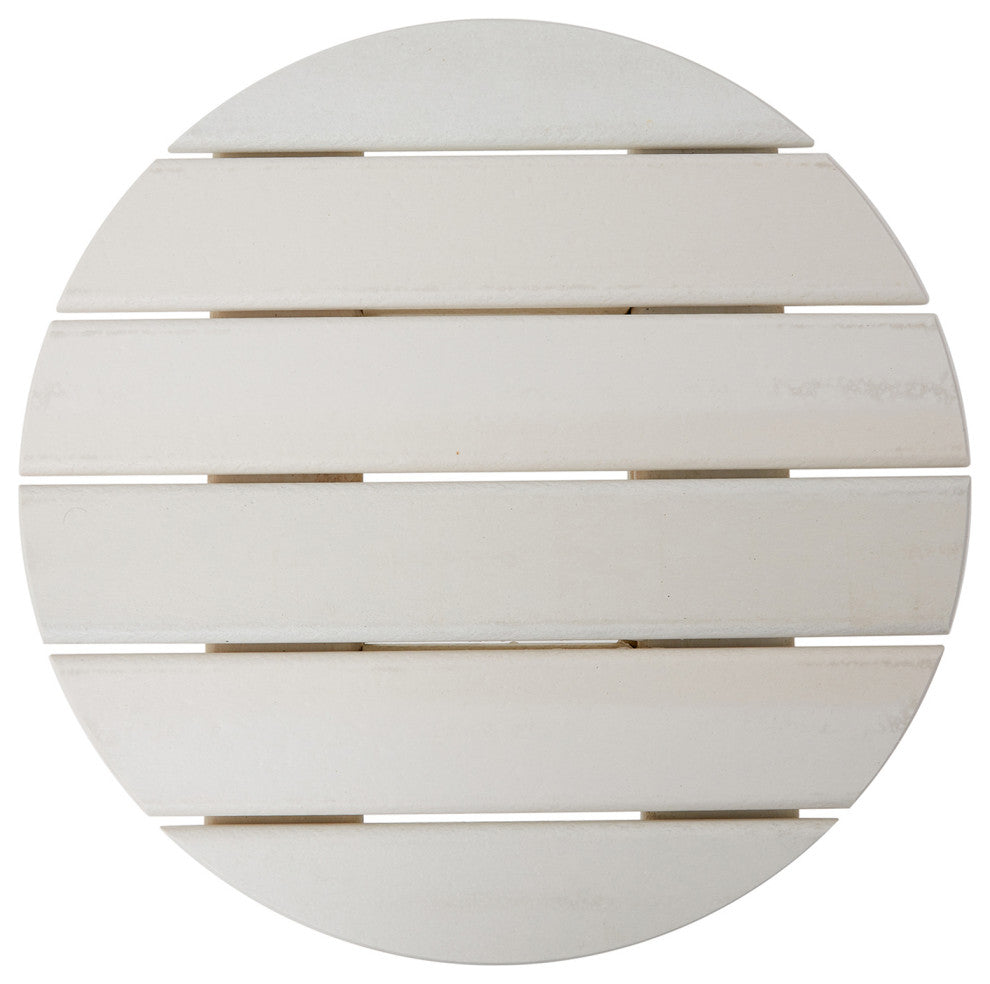 20"D Outdoor Patio HDPE Round Side Table, White