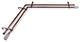 Mabel 13/16" Double Corner Window Curtain Rod, Cocoa, 48-84"