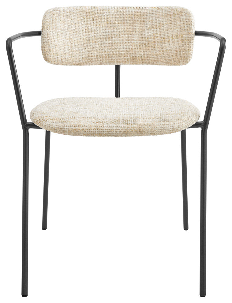 Alivia Fabric Dining Side Arm Chair,, Set of 2, Allure Cream