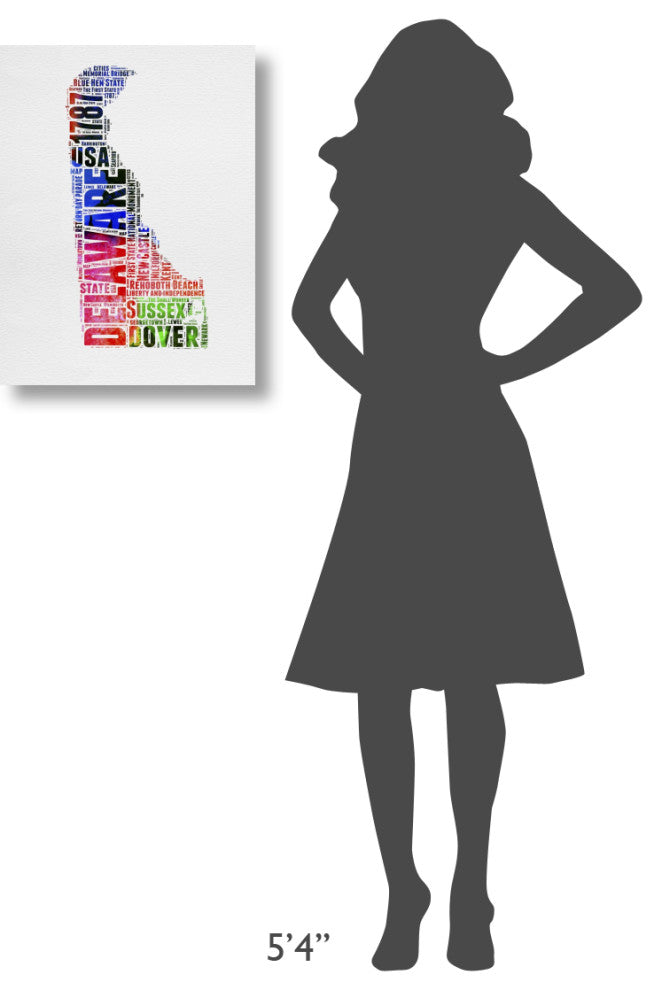 "Delaware Watercolor Word Cloud" Fine Art Print