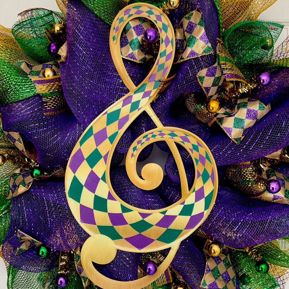 Mardi Gras All That Jazz Musical Note Wreath