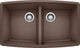 Blanco 440068 20"x33" Granite Double Undermount Kitchen Sink, Cafe Brown