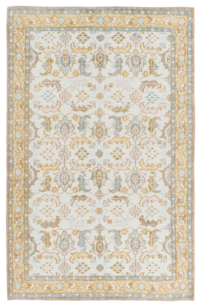 Surya Zahra ZHA-4038 5'6"x8'6" Rug, Ice Blue/Tan/Teal/Camel/Taupe/Eggplant