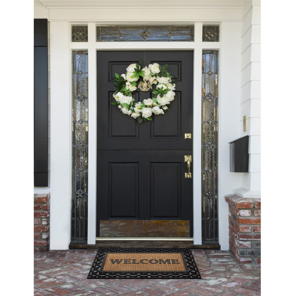 Wrought Iron Rubber Mat 18x30, Art Deco