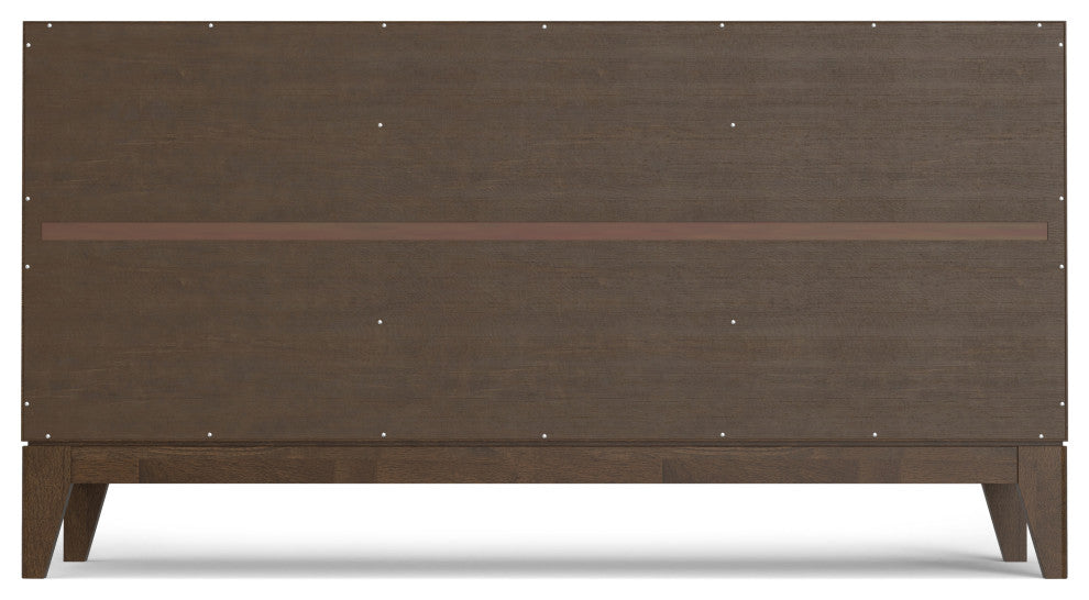 Harper Solid Hardwood 3 Door Sideboard Buffet / Storage Cabinet, Walnut Brown