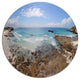 The Rocks And Beach Panorama, Seashore Disc Metal Artwork, 11"