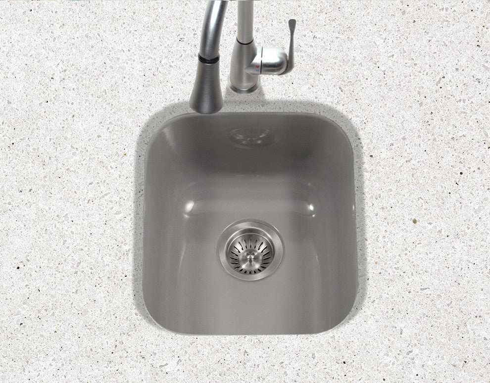 Houzer PCB-1750 Porcela 15-5/8" Undermount Single Basin Porcelain - Slate