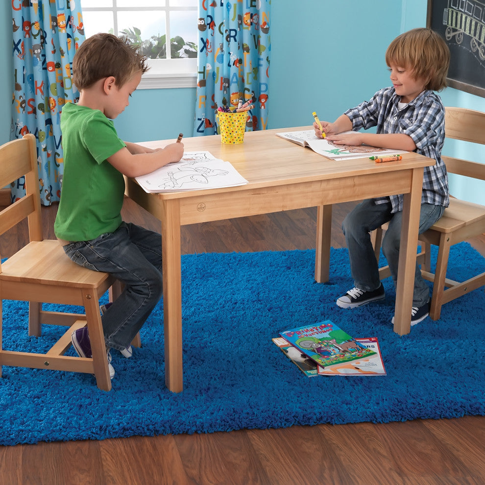 KidKraft Rectangle Table and 2 Chair Set, Natural