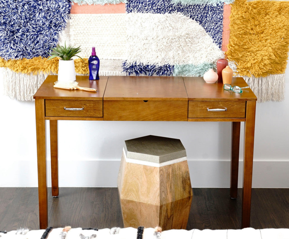 Haven Home Ainsley Vanity Desk, Deco Walnut