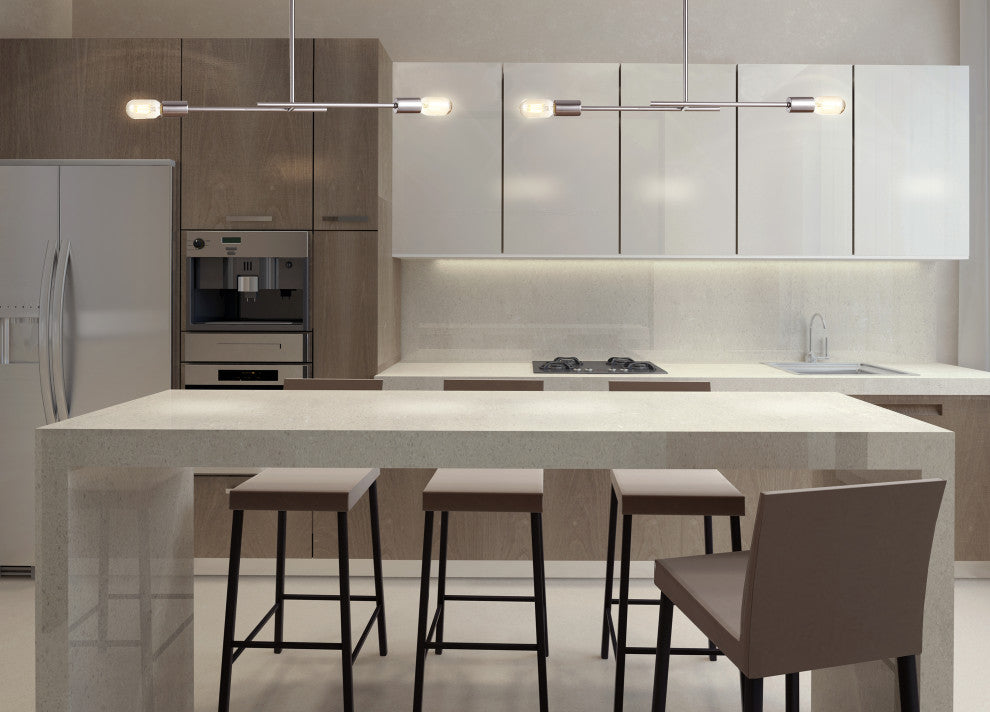 Turing 30.5" Adjustable Metal Led Linear Pendant, Chrome