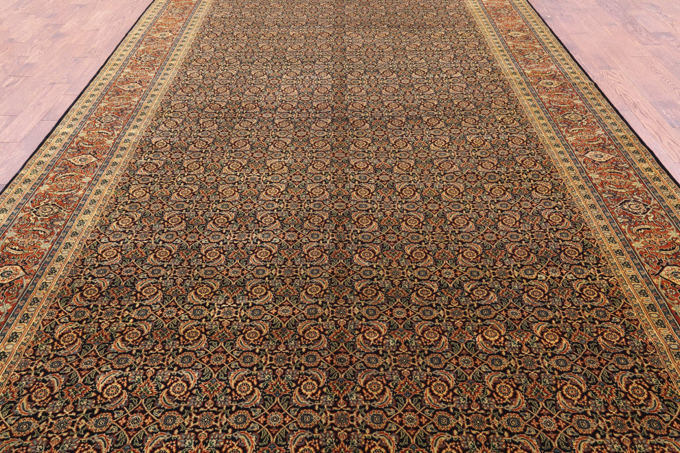9' 1" X 16' 2" Persian Hill Herati Hand Knotted Wool Rug Q10552