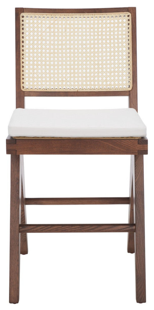 Safavieh Couture Colette Rattan Counter Stool, Walnut/Natural