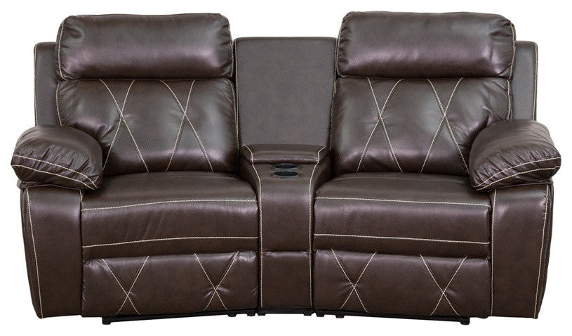 Flash Furniture Reel Comfort 2-Seat Brown Theater Seating - BT-70530-2-BRN-CV-GG