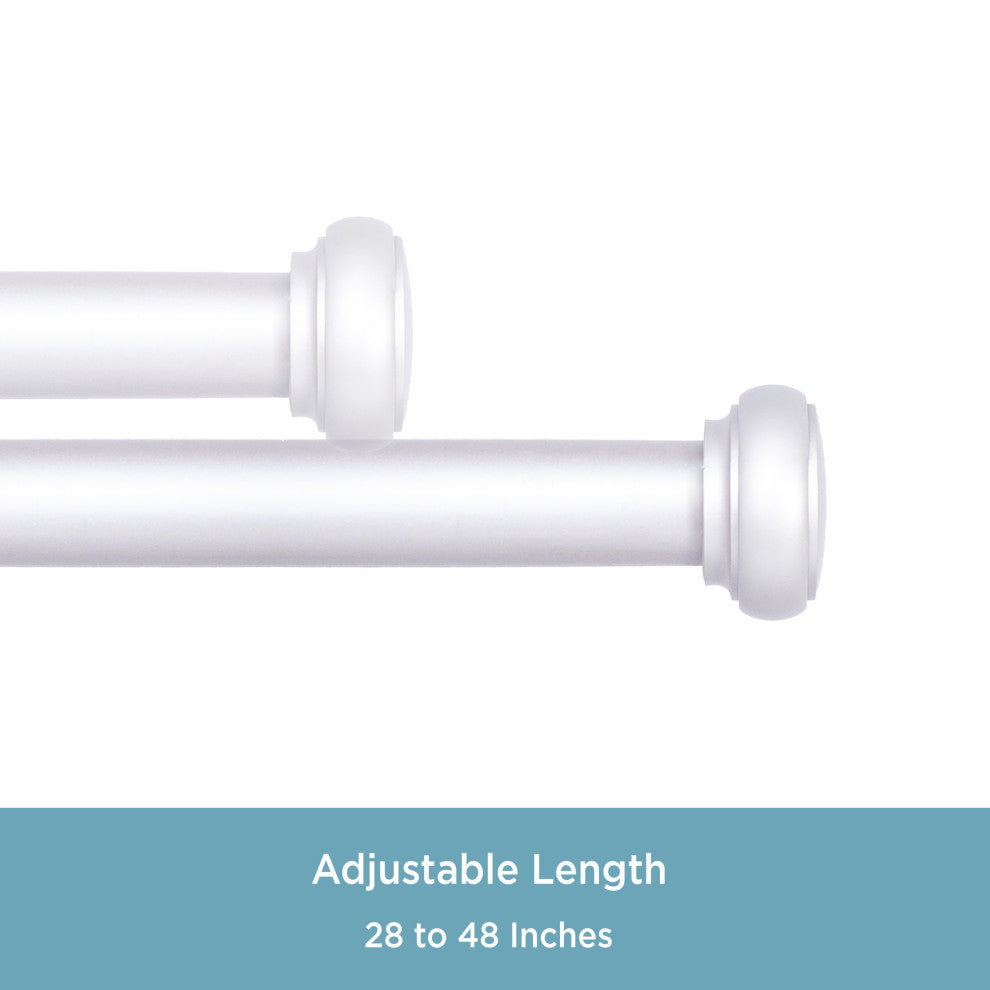 KenneyÂ® Weaver 1" Premium Decorative Window Curtain Rod, Satin Nickel, 28-48
