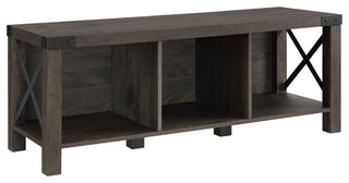 Farmhouse Metal-X 3-Cubby Entry Bench "“ Sable