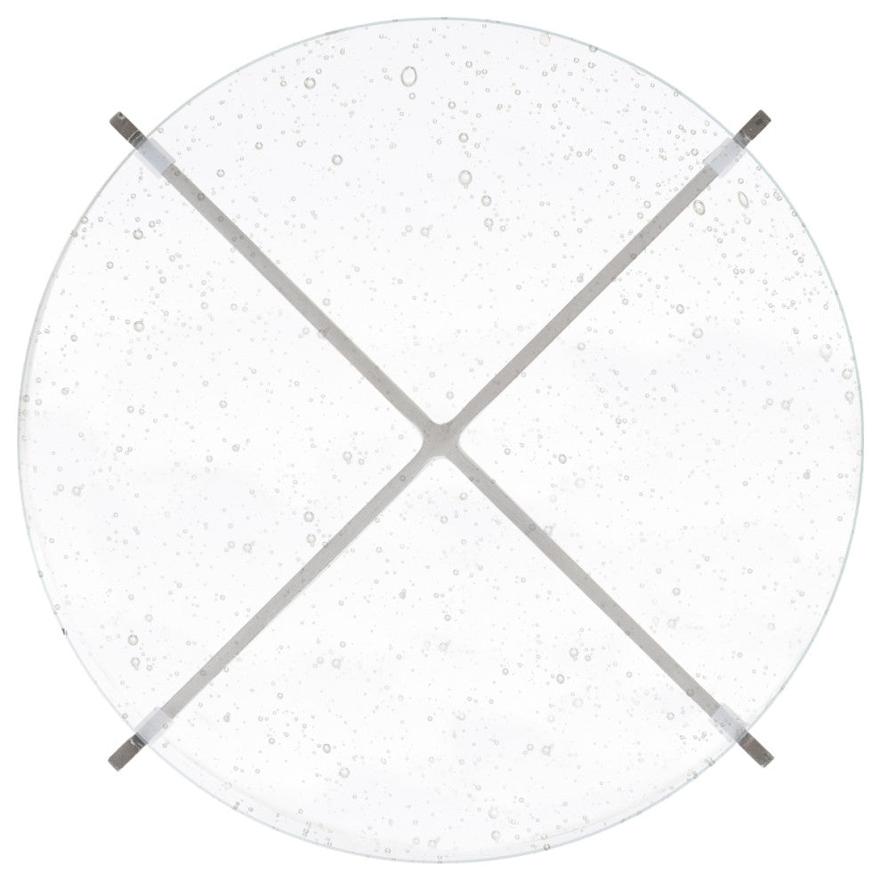 Safavieh Couture Hannamaria Bubble Glass Table, Silver/Clear