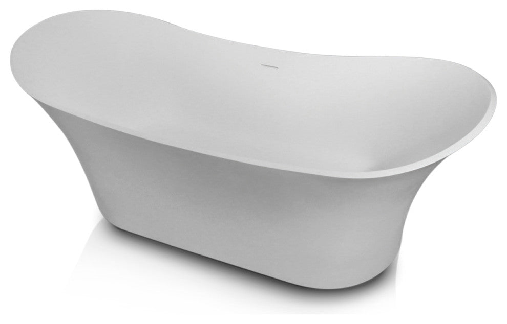 Iza Gloss White Double Slipper Freestanding  Insulated Bathtub 69x29x28, White