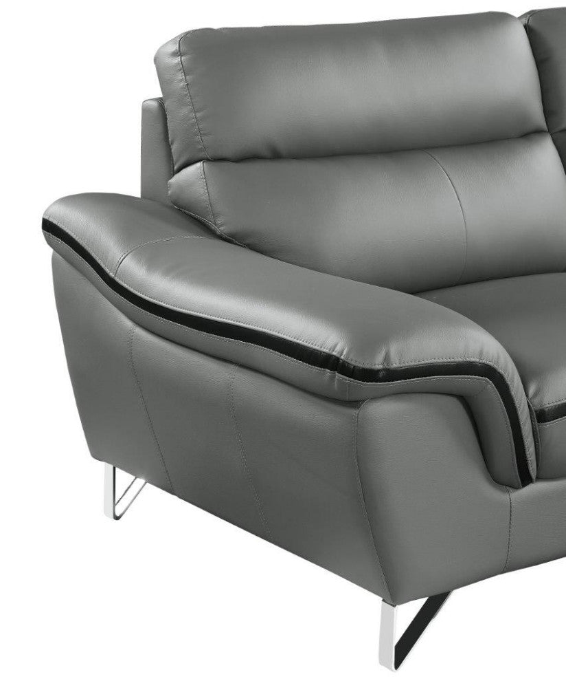 Giuliano Contemporary Premium Leather Match Chair Gray