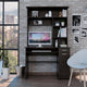 Zeno Black Computer Desk with Hutch