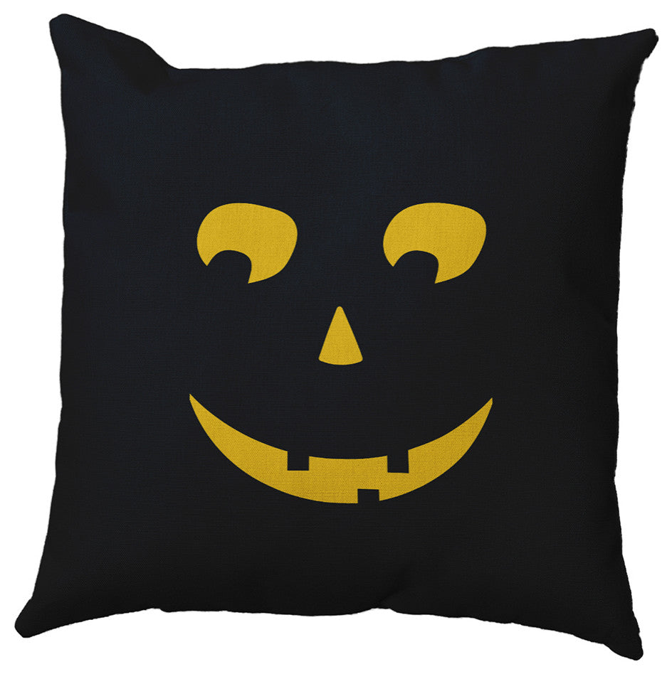 Halloween Jack-O-Lantern Right Accent Pillow, Black, 26"x26"