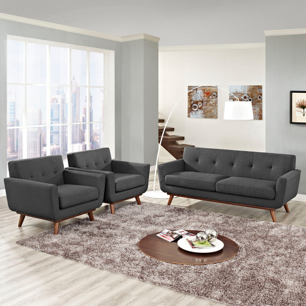 Gray Engage Armchairs and Loveseat Set of 3