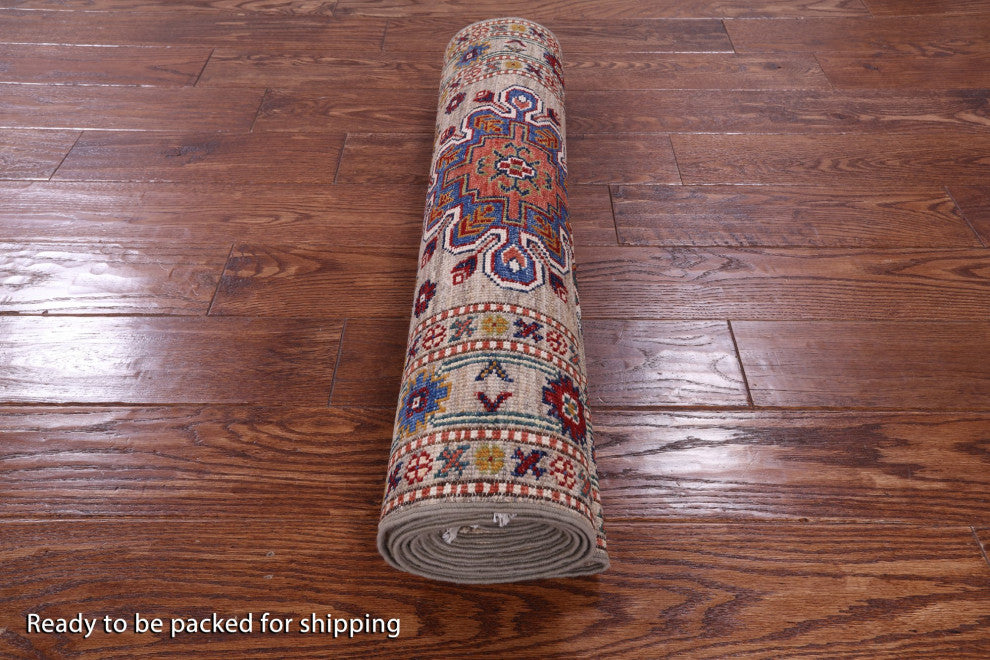Runner Super Kazak Handmade Rug 2' 7" X 8' 11" Q11231