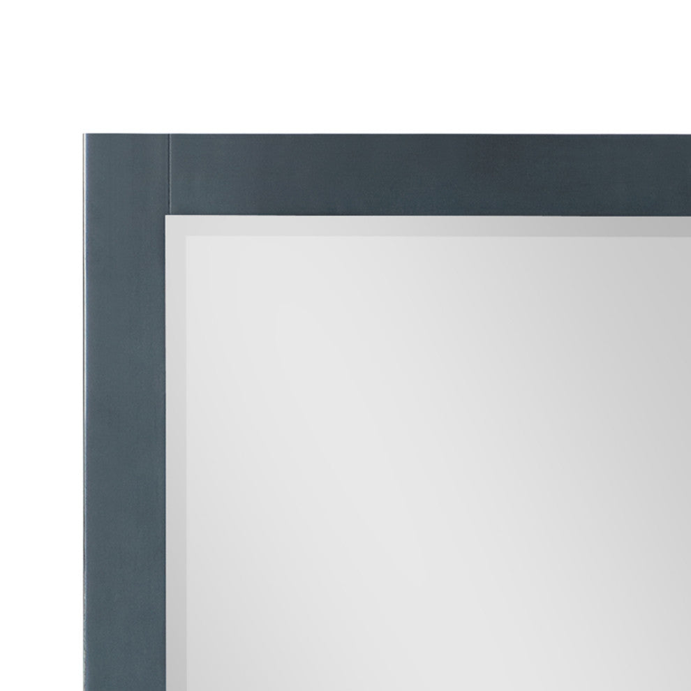 Maribella Rectangular Bathroom Wood Framed Wall Mirror, Classical Blue, 24"
