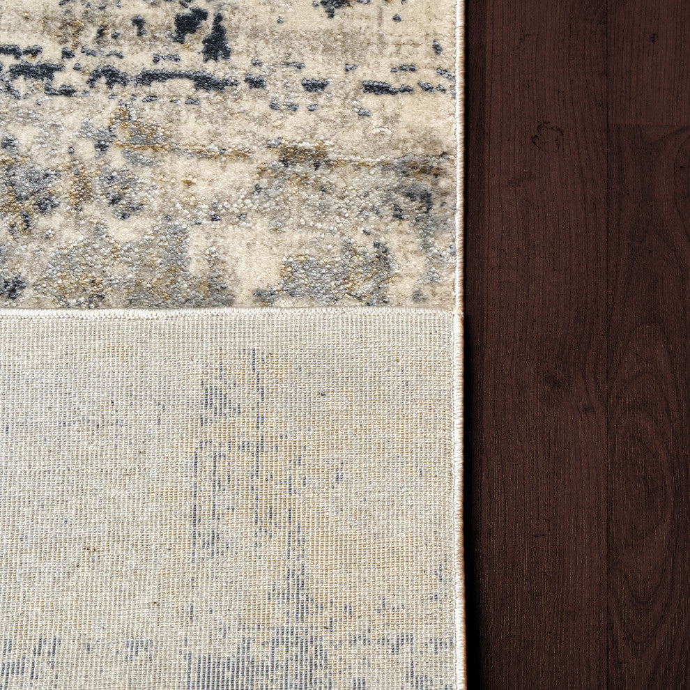 Castilla Gray And Blue Area Rug, 6'7"X9'6"