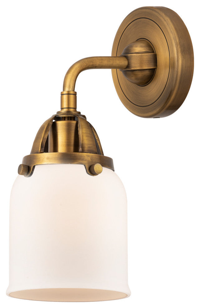 Small Bell Sconce, Brushed Brass, Matte White