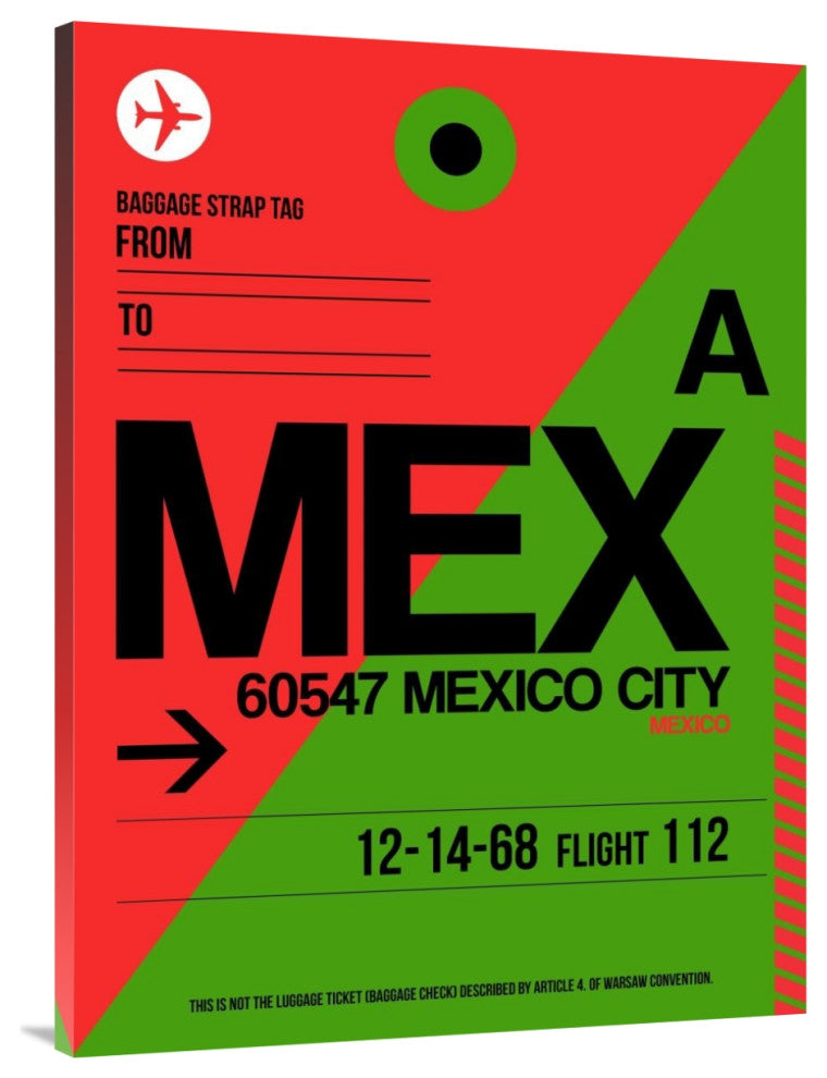"MEX Mexico City Luggage Tag 2" Fine Art Print