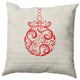 Fancy-Bulb Decorative Throw Pillow, Red, 18"x18"