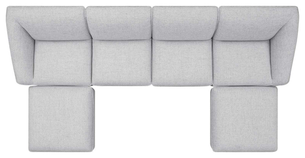 Sectional Sofa Set, Fabric, Gray, Modern, Living Lounge Hotel Hospitality