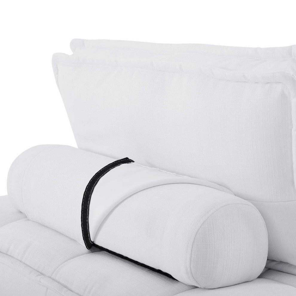 Saunter Tufted Fabric Fabric 5-Piece Sectional Sofa White