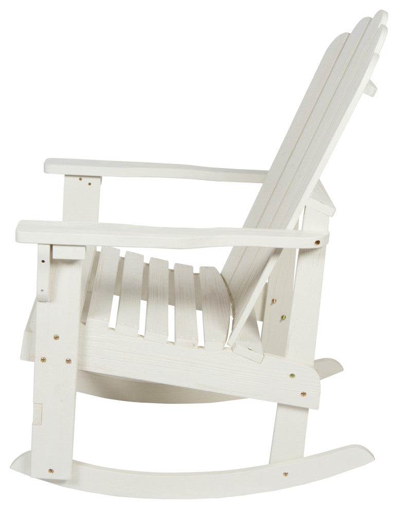 Shine Company Marina II Porch Rocker With Hydro-Tex Finish, Eggshell White