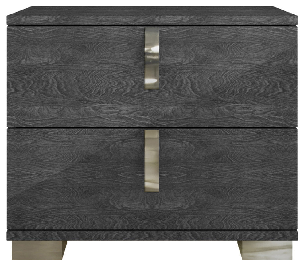 Sarah 2-Drawer Nightstand Grey Birch