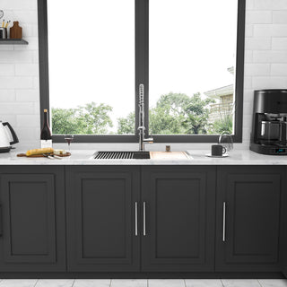Brushed Nickel Stainless Steel 30 in. Single Bowl Drop-In Kitchen Sink with Work