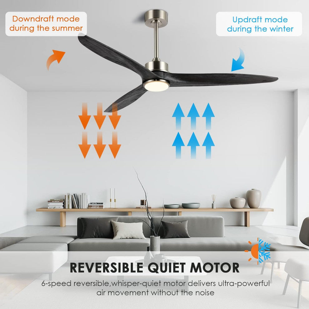 60 in LED Ceiling Fan with Remote and Reversible DC Motor