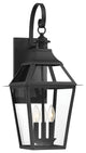 Jackson Black With Gold Highlighted 3-Light Outdoor Sconce, 11x26