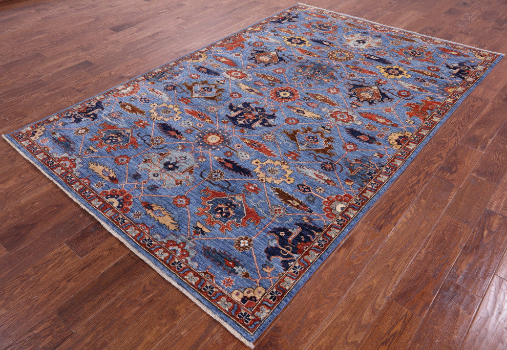 5' 10" X 9' 0" Hand Knotted Persian Fine Serapi Wool Rug - Q12868
