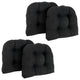 19" U-Shaped Micro Suede Tufted Dining Chair Cushions, Set of 4, Black